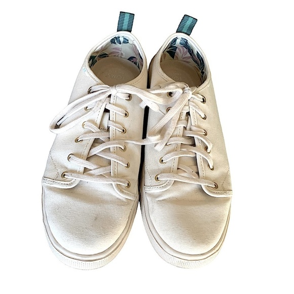 TOMS Birch Heritage Travel Lite Canvas Lace Up Sneaker Size 9 Natural Canvas - Picture 5 of 16